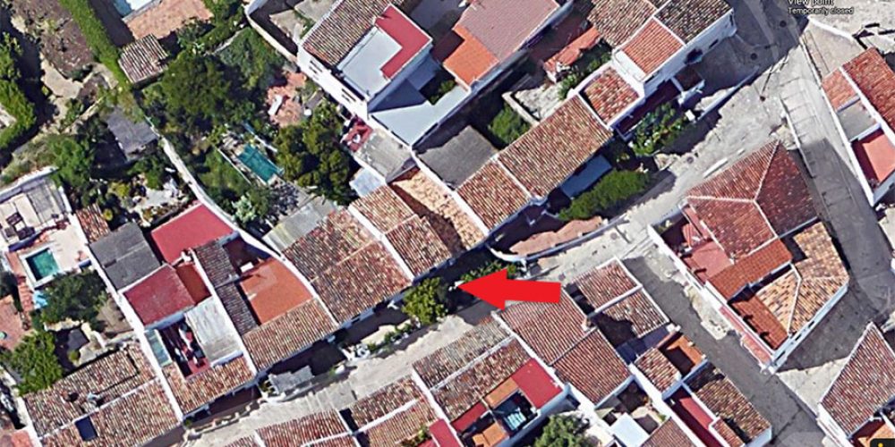 A puréed and simmering carrot soup in a pot with a spoon